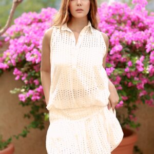 ivory balloon skirt coord set